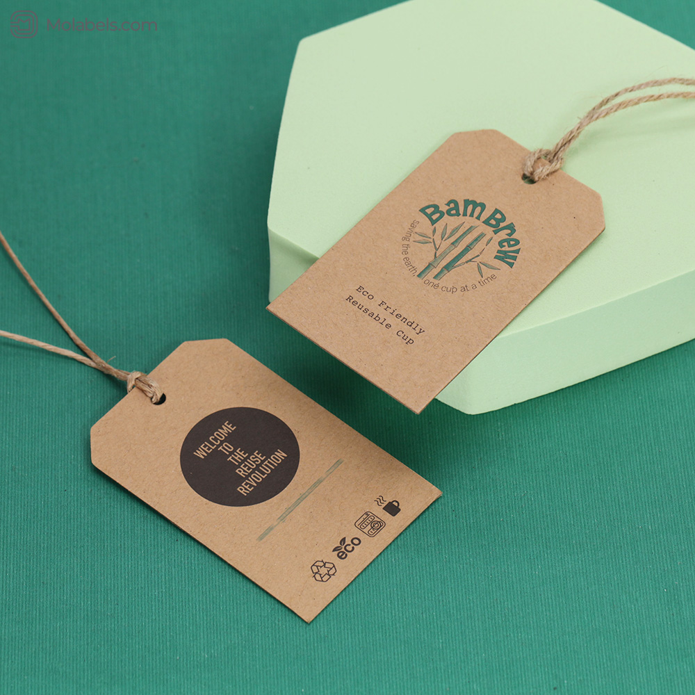 Custom recycled kraft paper swing tags