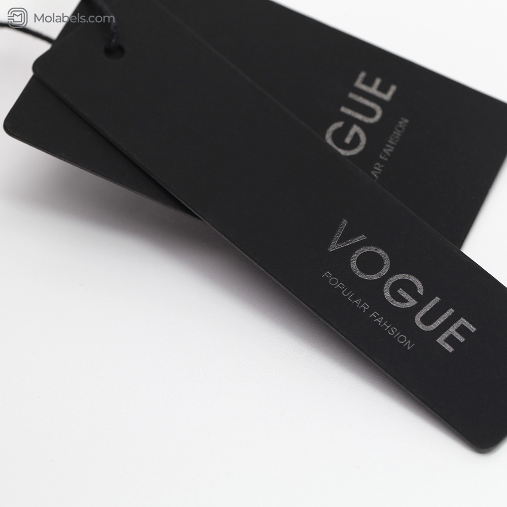 Black velvet paper premium hang tags