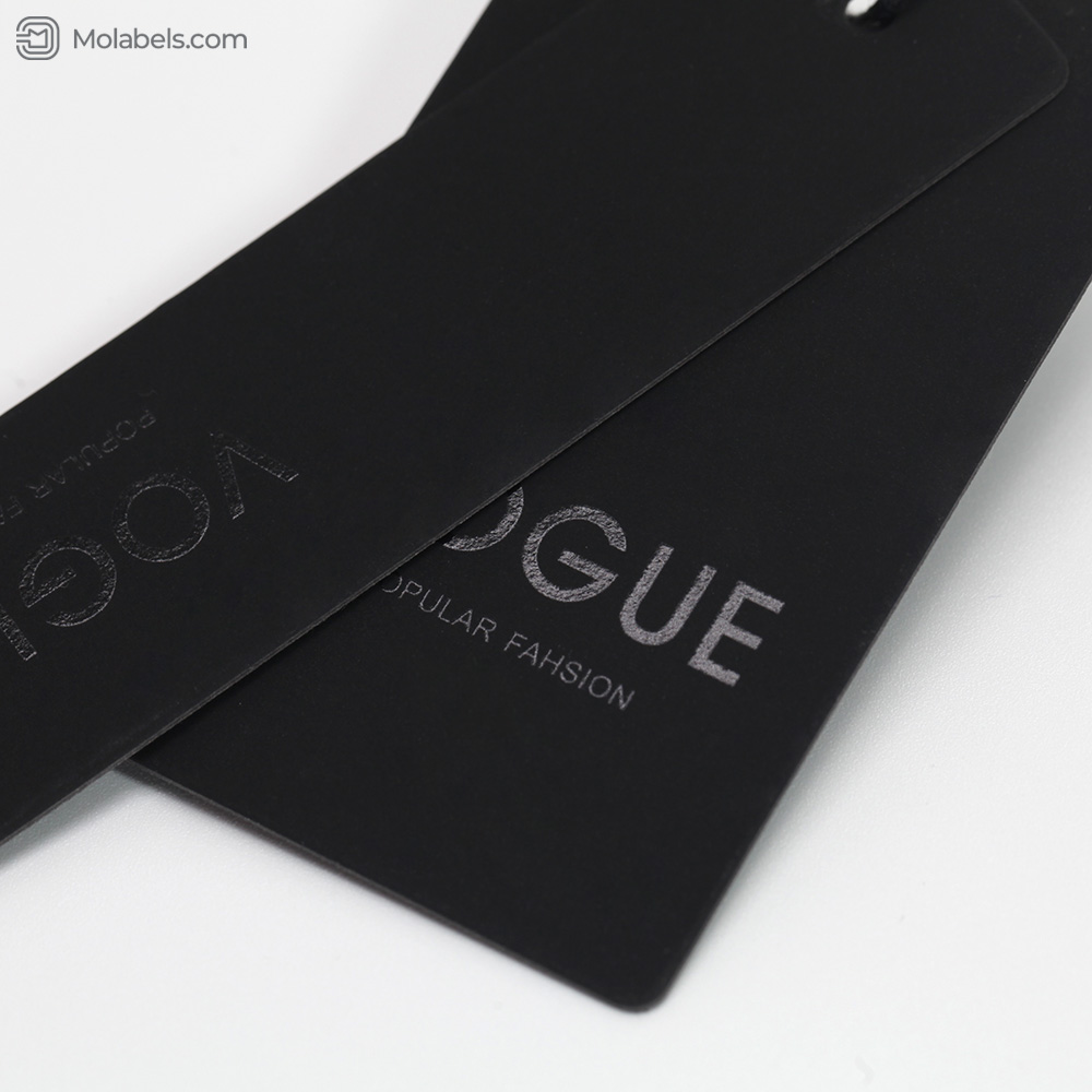 Black velvet paper premium hang tags