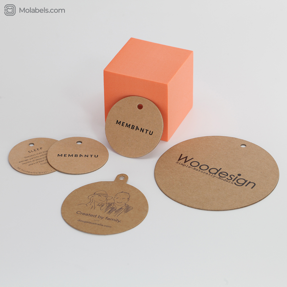 Fast printing round hang tags Kraft paper