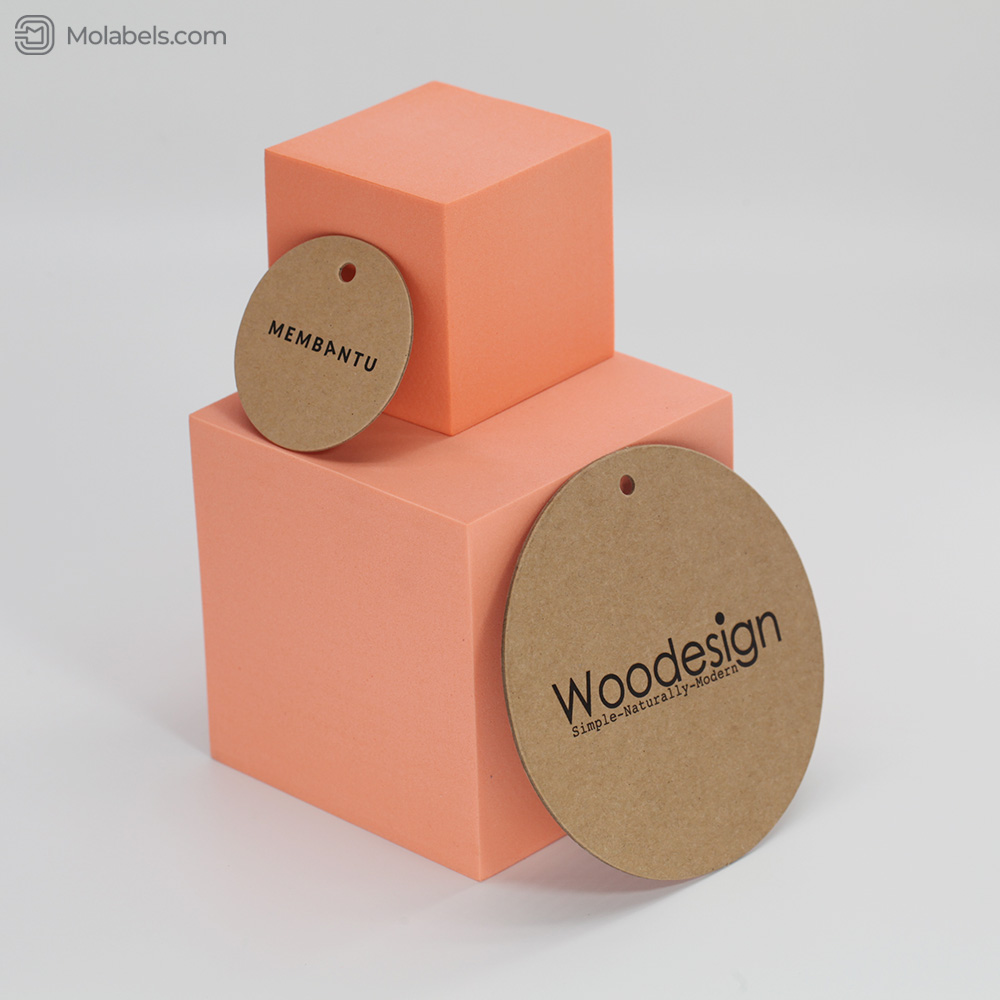 Fast printing round hang tags Kraft paper