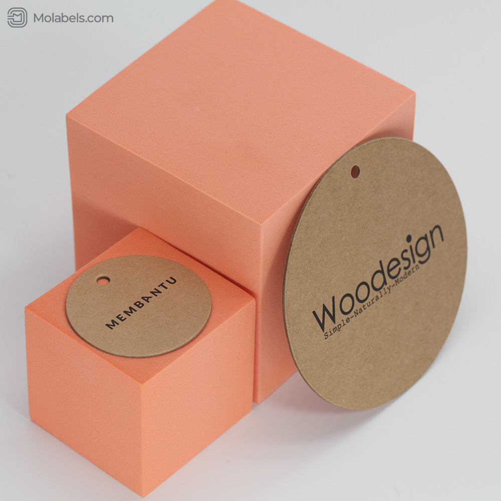 Fast printing round hang tags Kraft paper