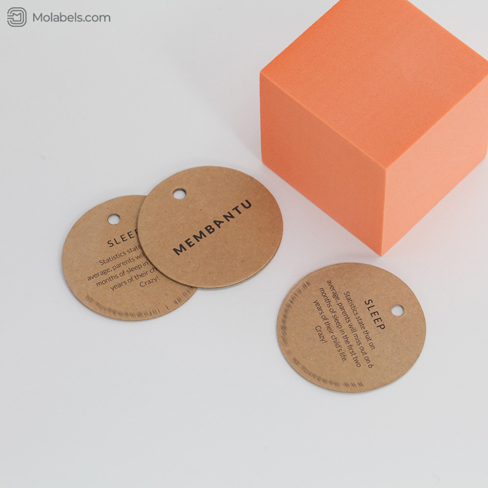 Fast printing round hang tags Kraft paper