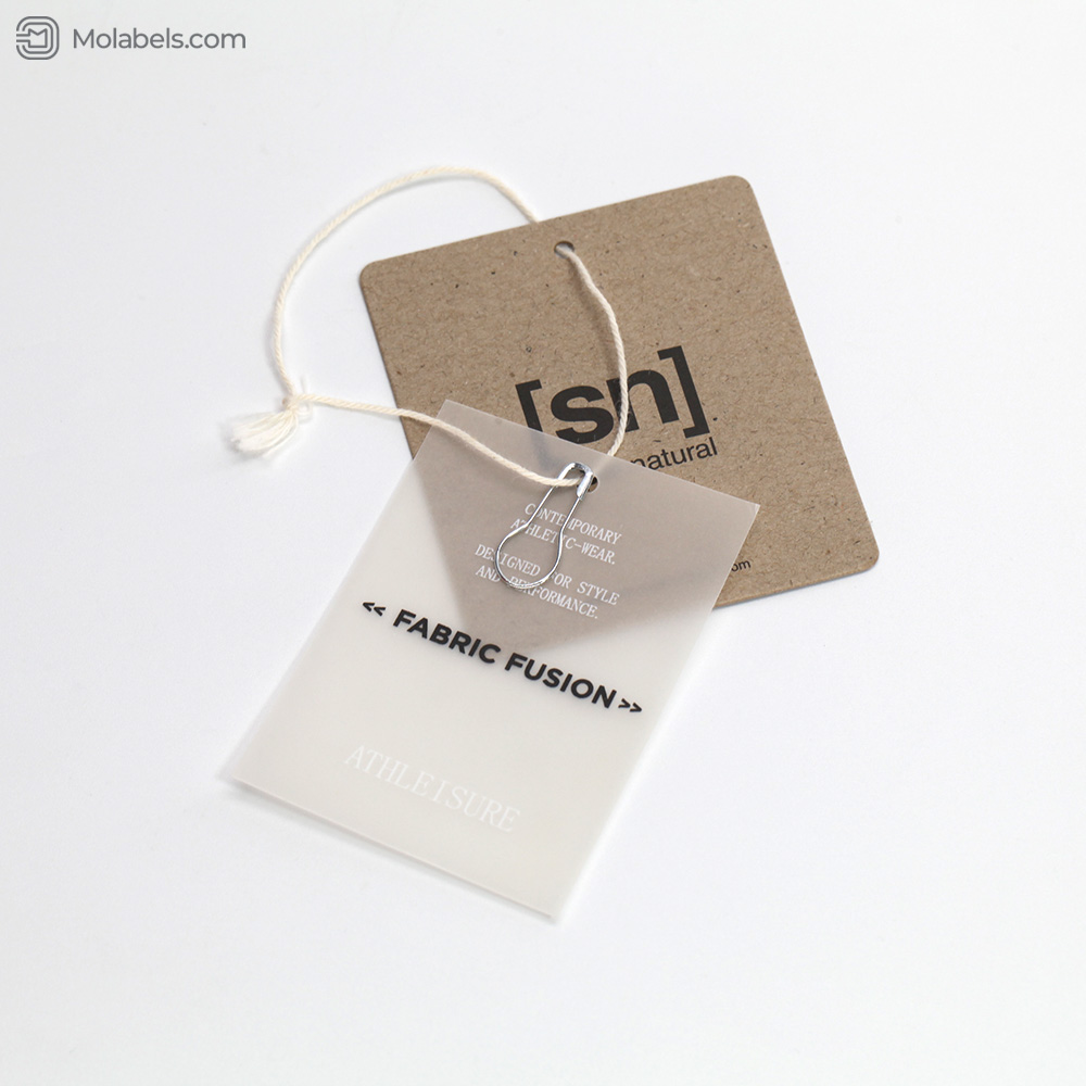 Custom clothing hang tags transparent