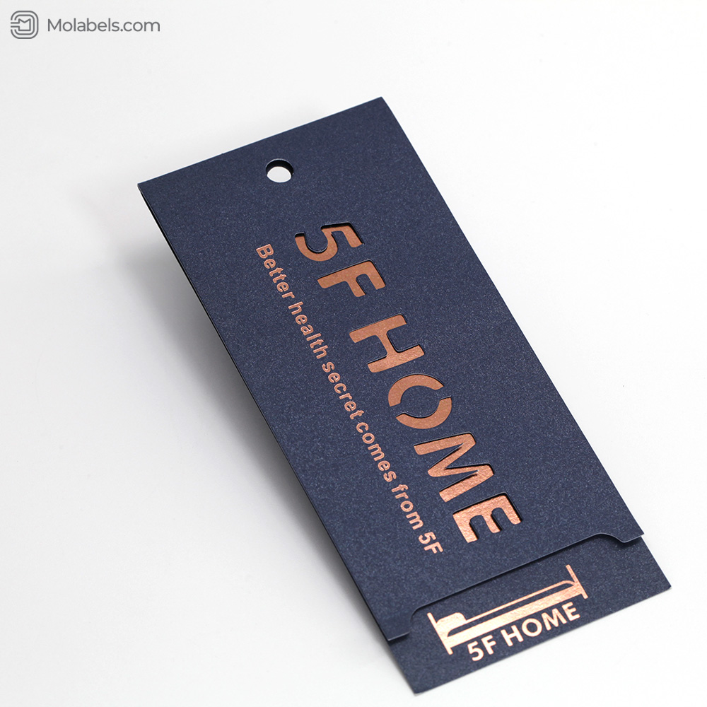 Premium die cut folded hang tags