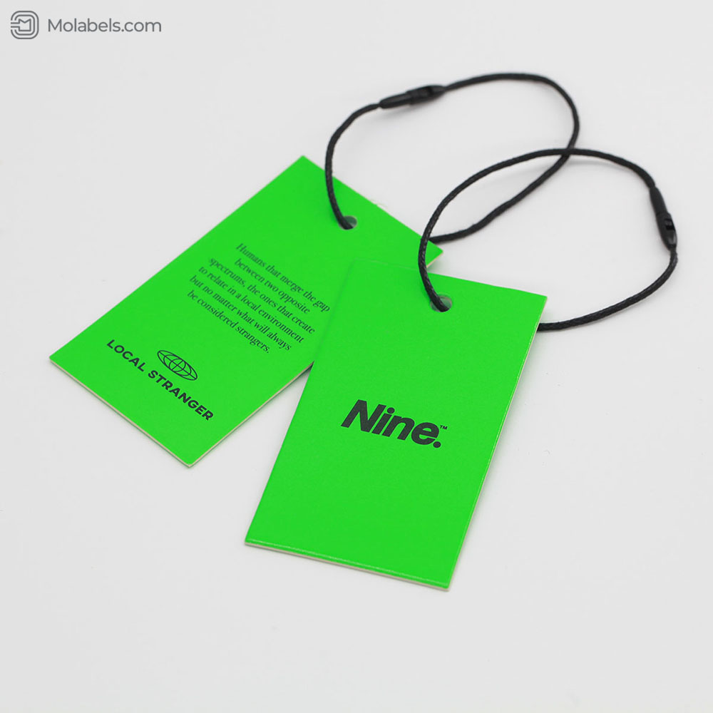 Fluorescence green hang tags for sale