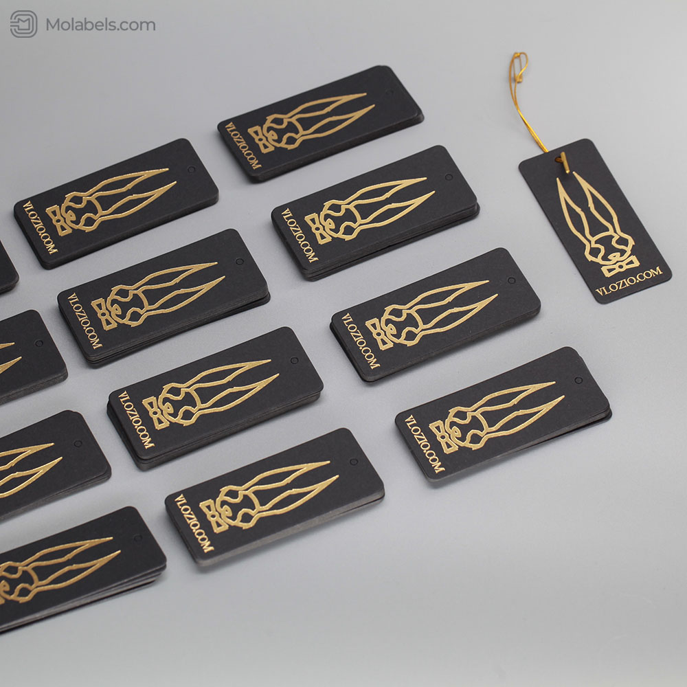 Luxury gold logo hangtag label design