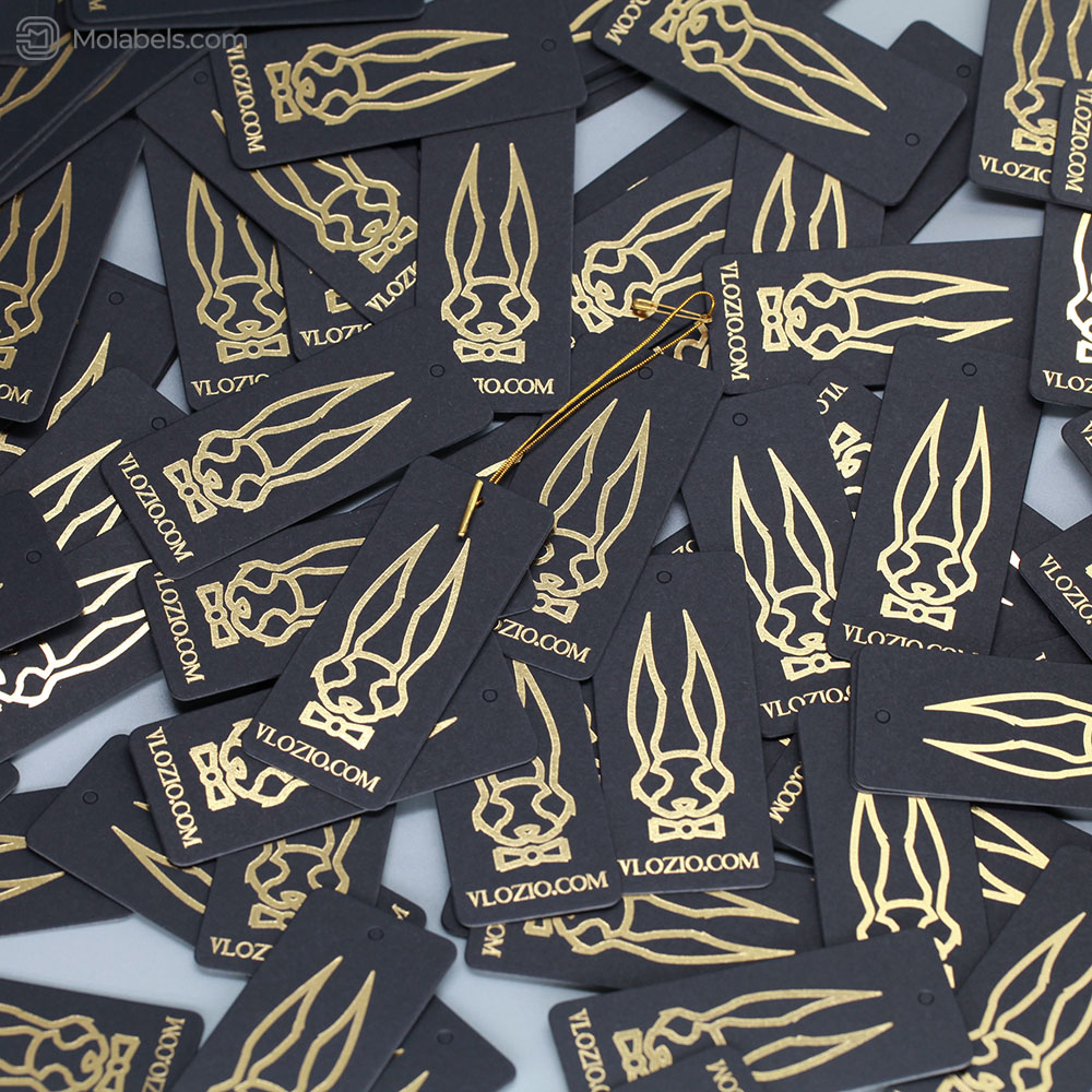 Luxury gold logo hangtag label design