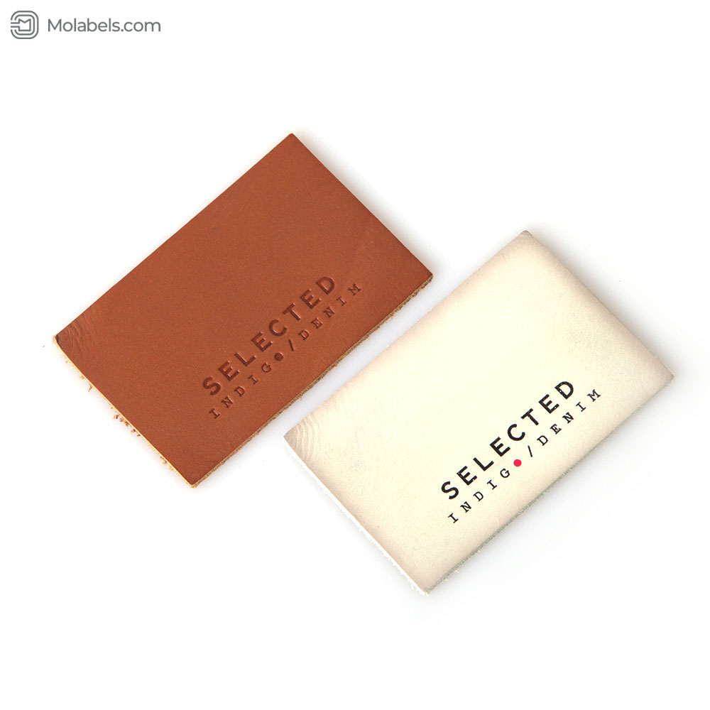 Embossed leather name tags for clothes