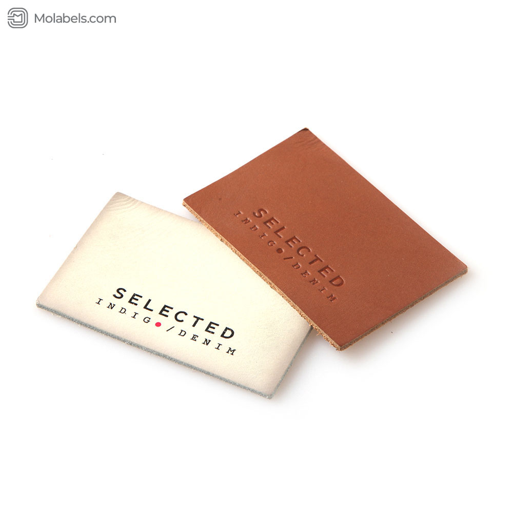 Embossed leather name tags for clothes