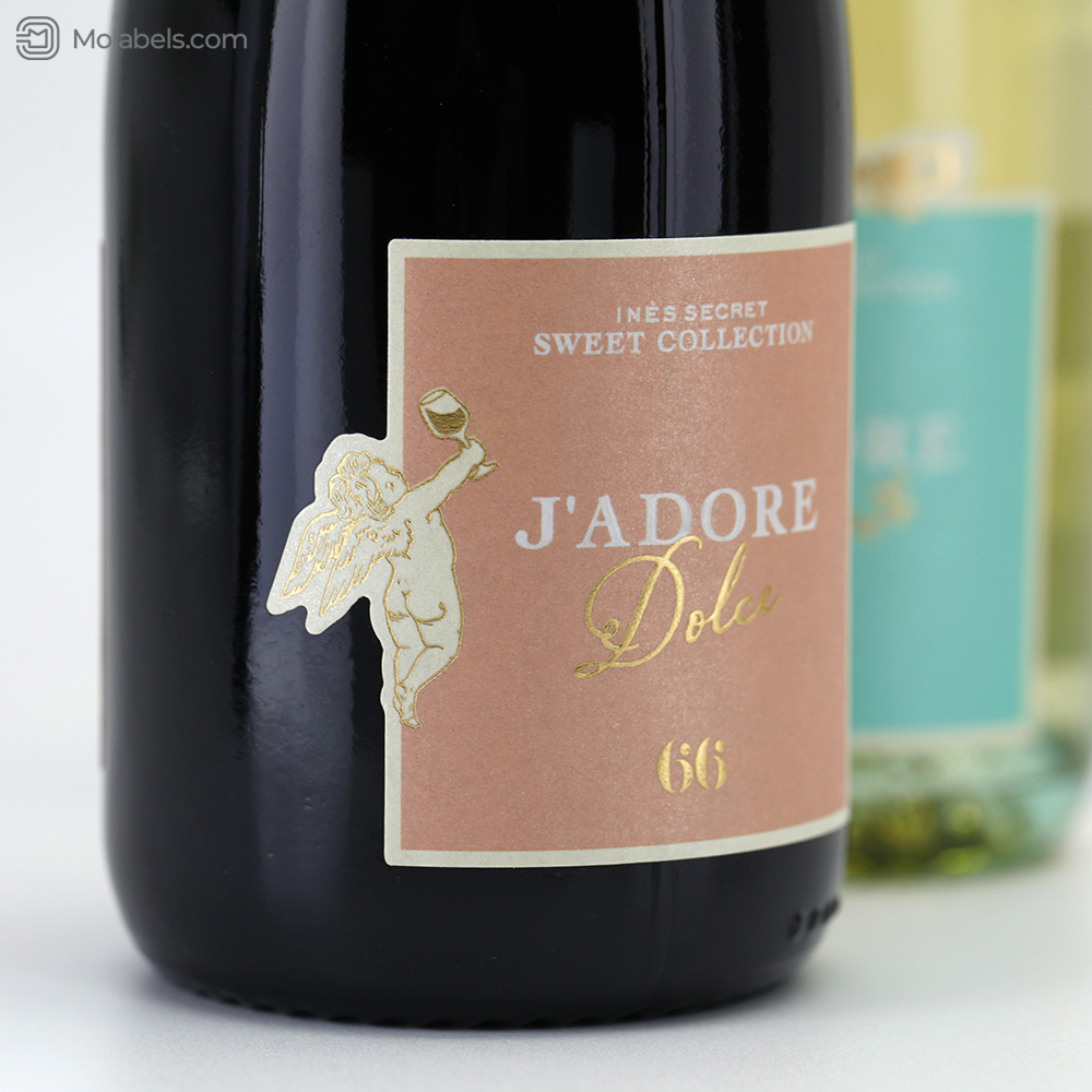 Custom wine bottle sticker labels with golden logo