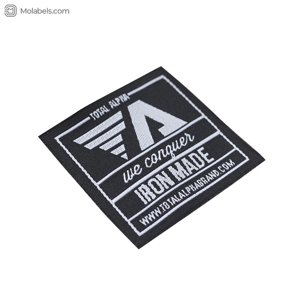 Straight cut woven label and brand tag