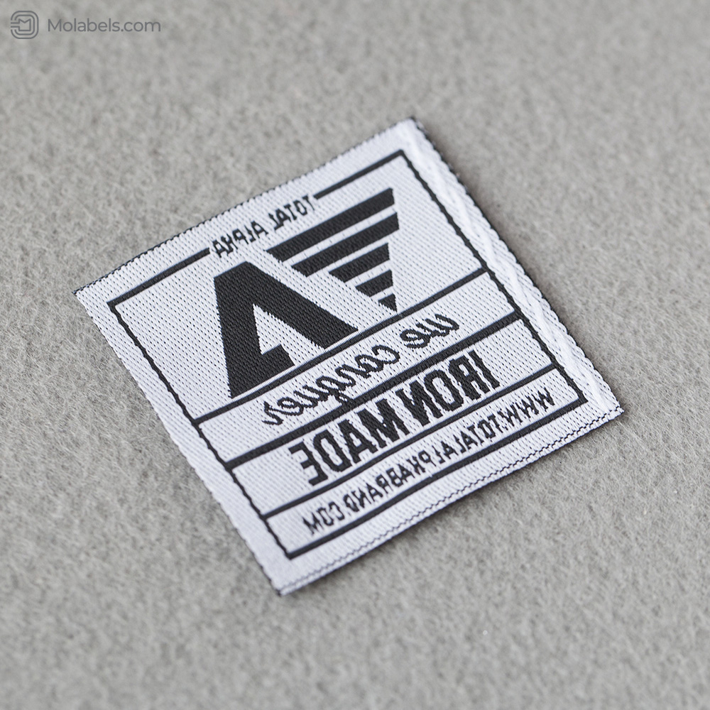 Straight cut woven label and brand tag