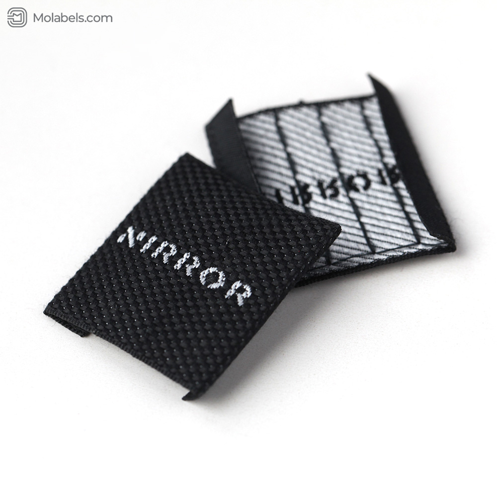 Custom sewing woven labels on beanie