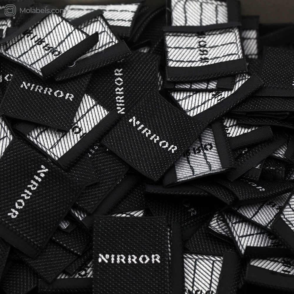 Custom sewing woven labels on beanie