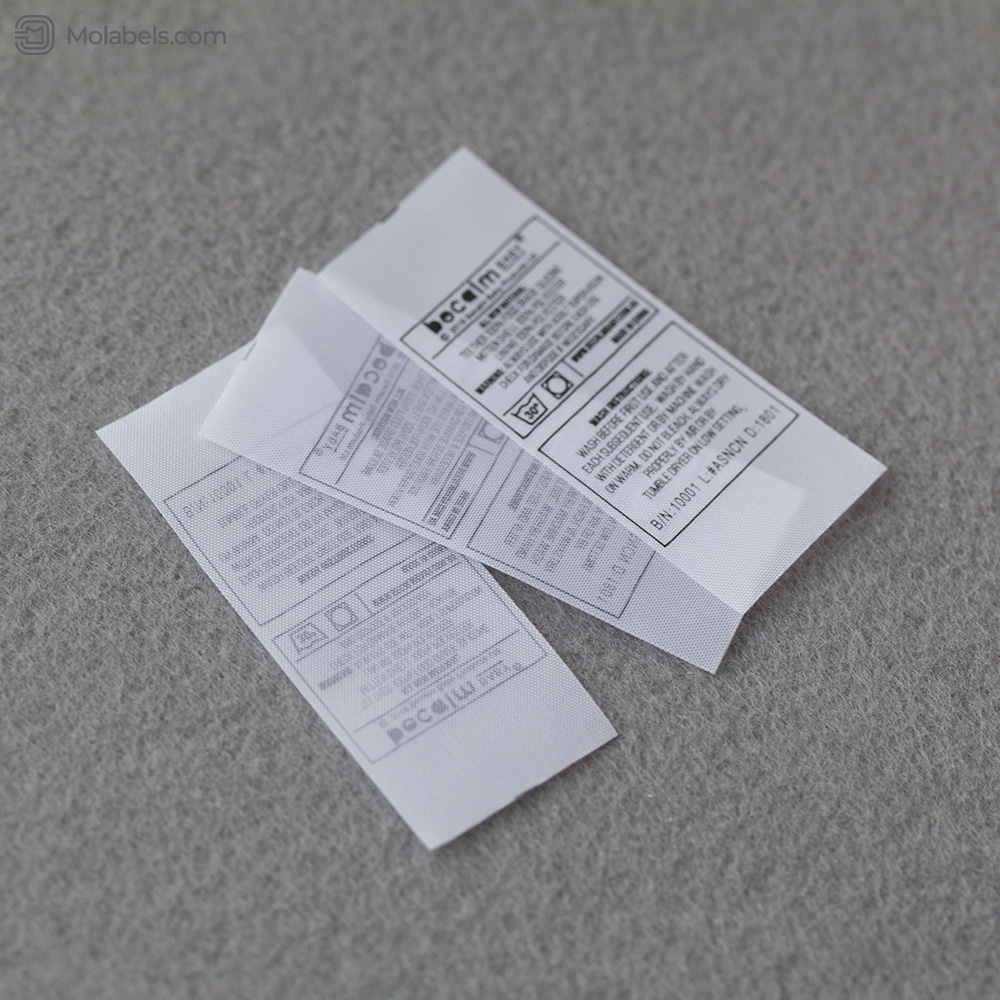 100 polyester care label printing