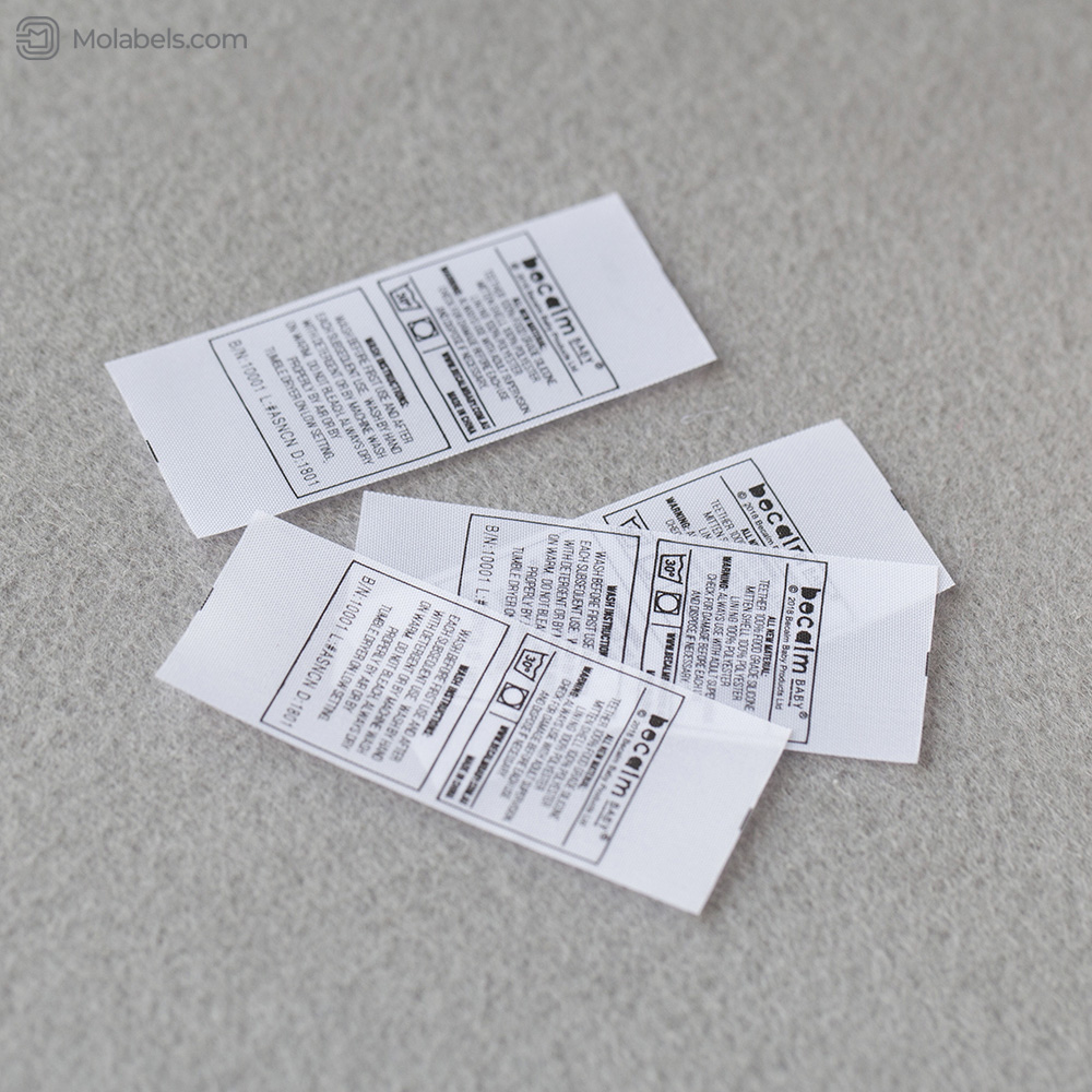 100 polyester care label printing