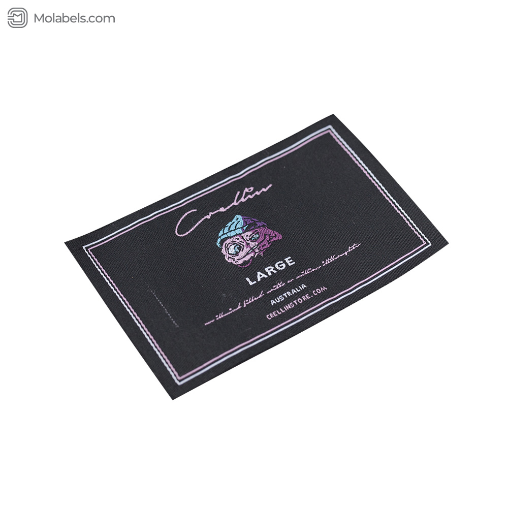 Large woven brand labels laser cutting