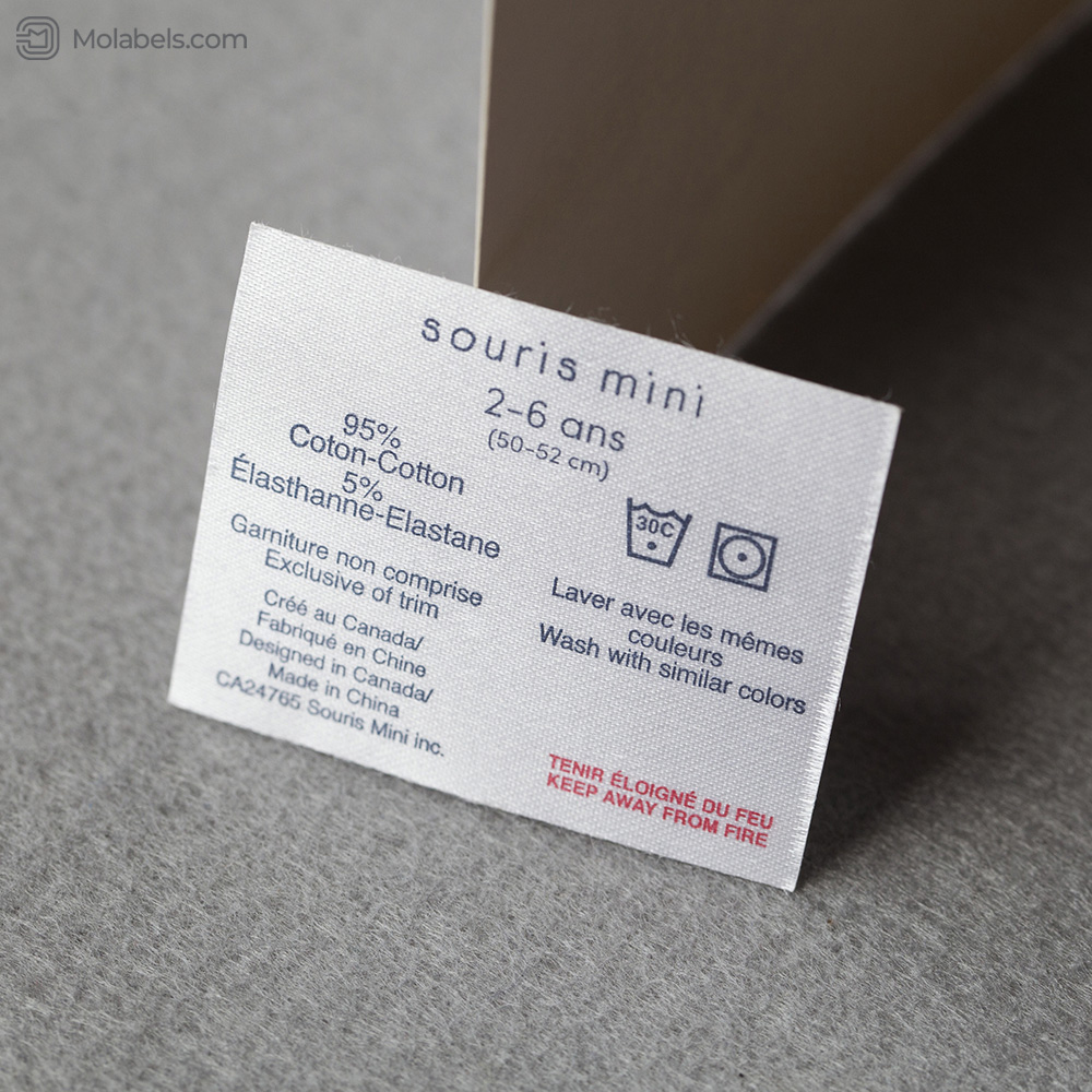 Sticky fabric label and self adhesive clothing labels