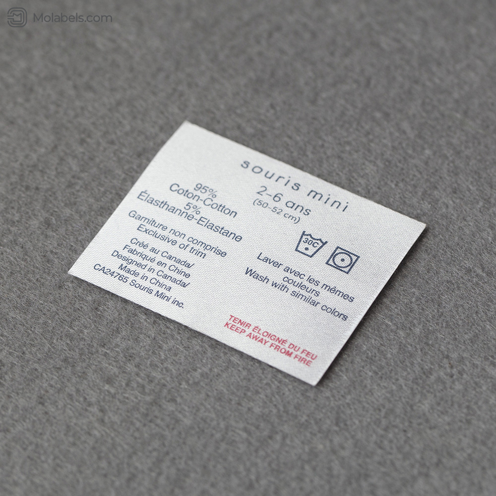 Sticky fabric label and self adhesive clothing labels