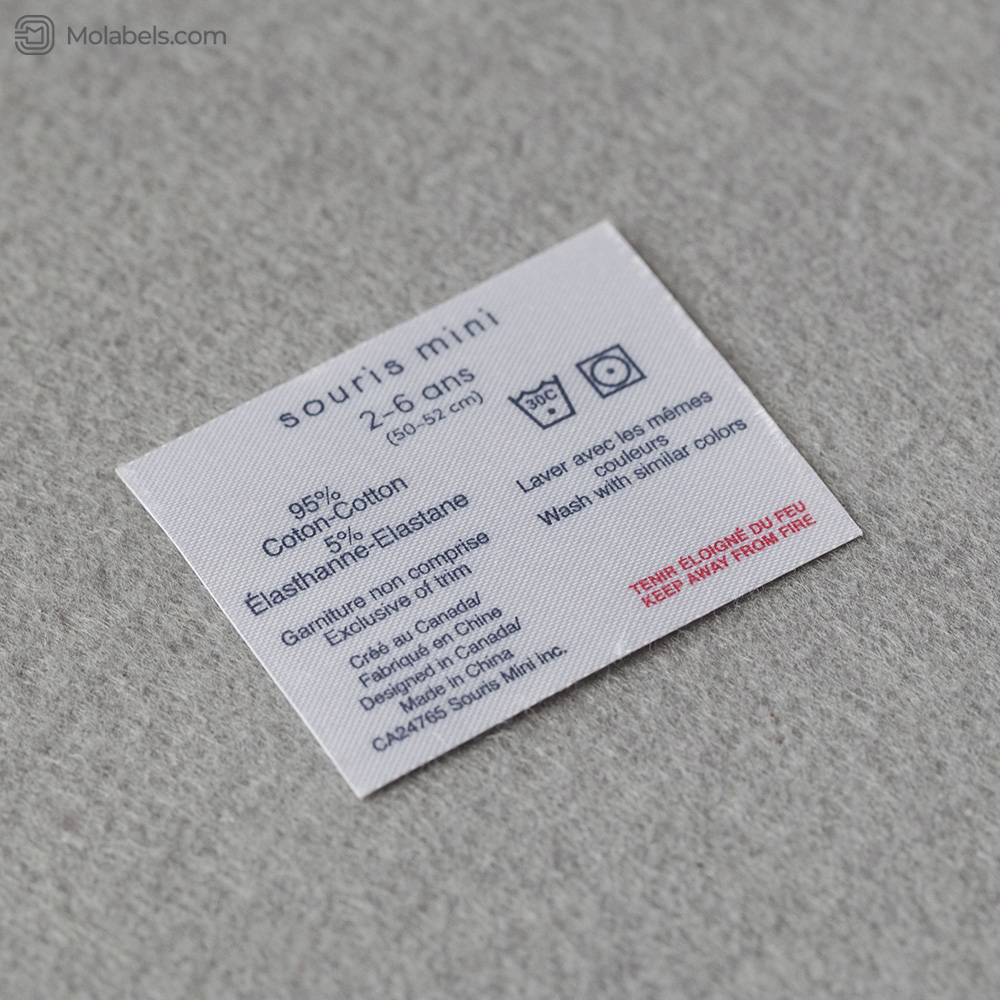 Sticky fabric label and self adhesive clothing labels