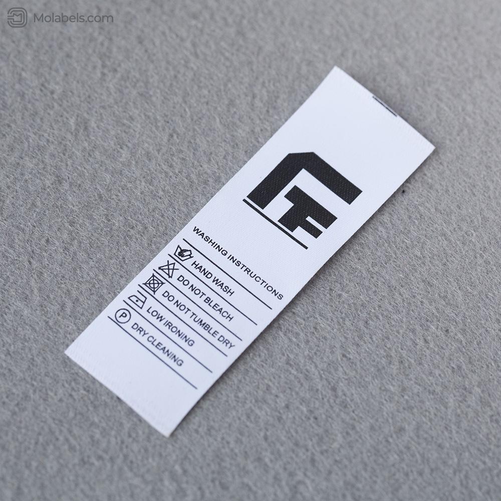 Custom printed care labels for clothing