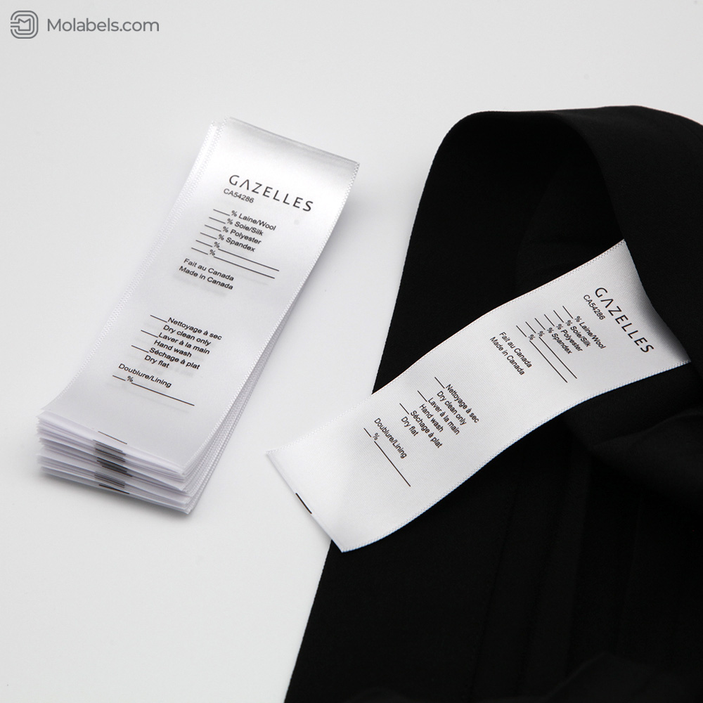 Satin garment labels custom fabric labels