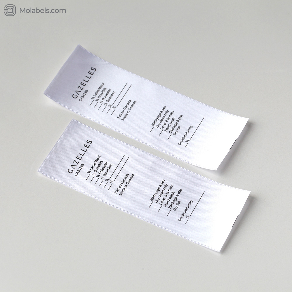 Satin garment labels custom fabric labels