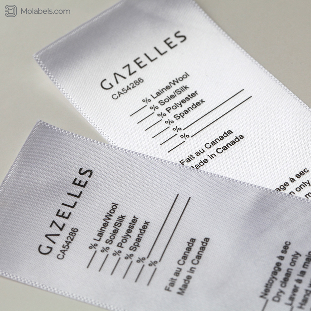 Satin garment labels custom fabric labels