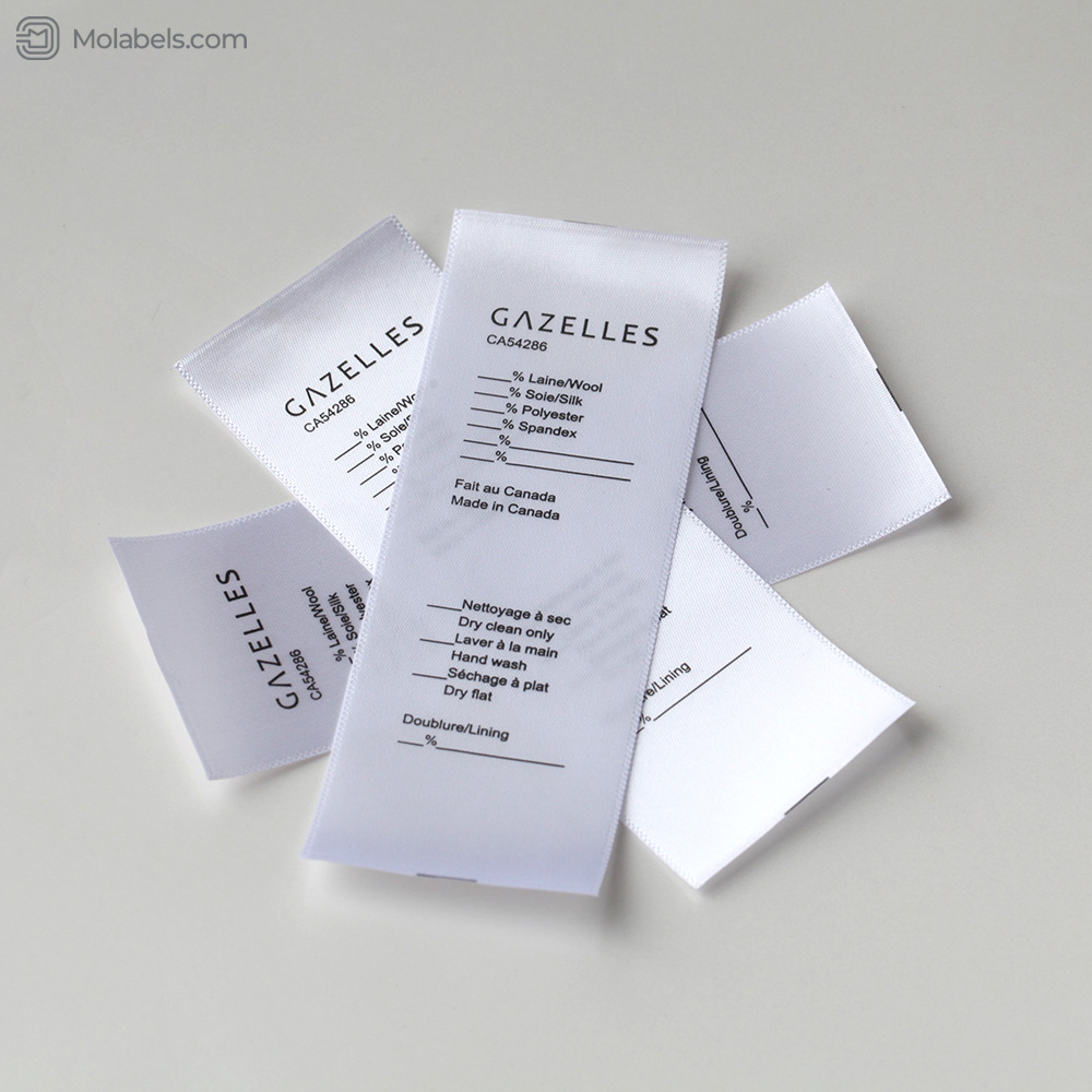 Satin garment labels custom fabric labels