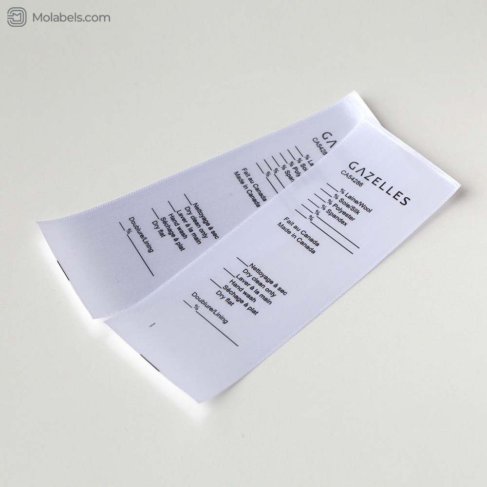 Satin garment labels custom fabric labels