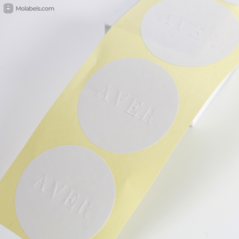 Custom plain white embossed stickers