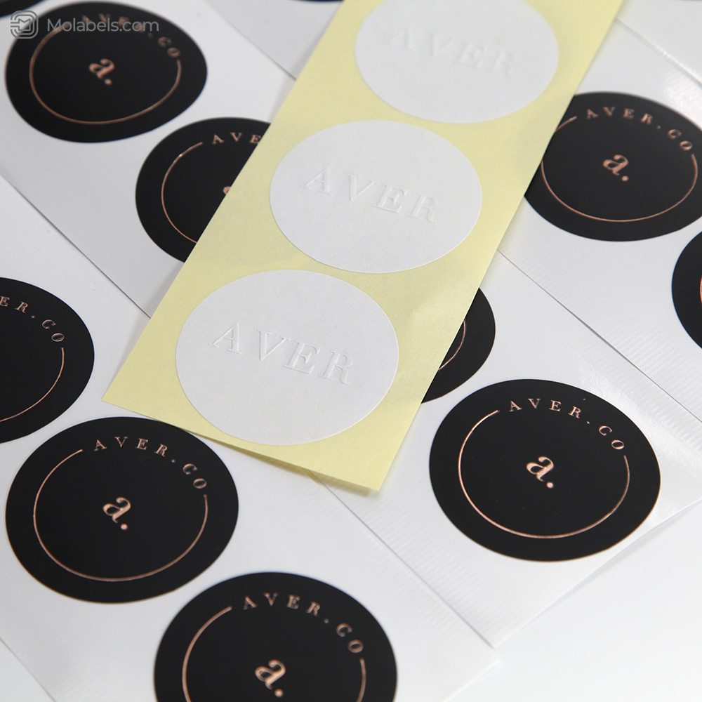 Custom plain white embossed stickers