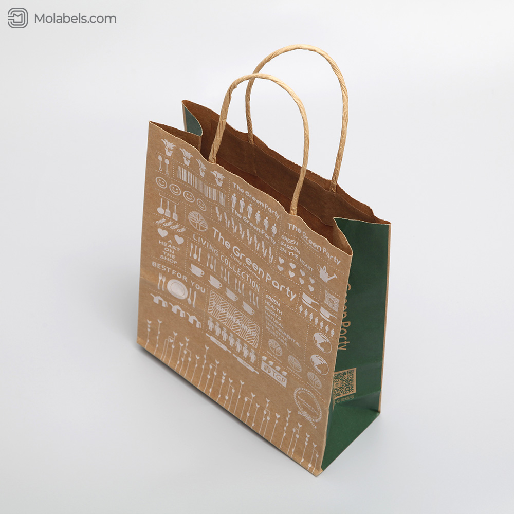 Custom printed kraft bags with handles