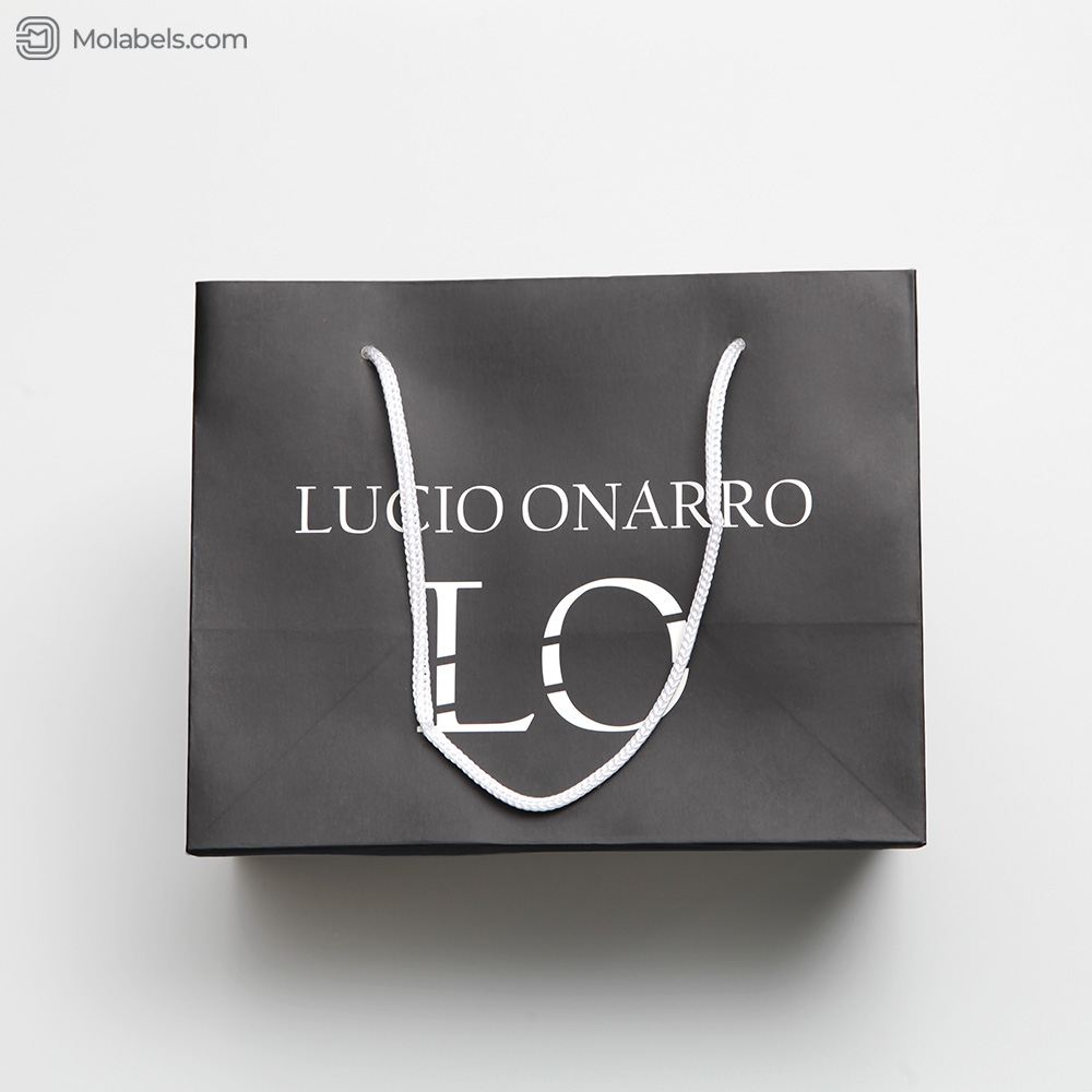 Small black paper bags with handles